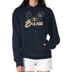 Milwaukee Brewers G-III 4Her by Carl Banks Women's Leopard Heart Pullover Hoodie Online