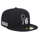 New Era - Philadelphia 76ers Camo Print UV 59FIFTY Fitted Hat - Black