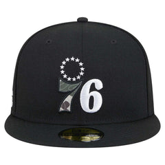 New Era - Philadelphia 76ers Camo Print UV 59FIFTY Fitted Hat - Black