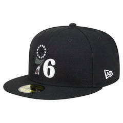 New Era - Philadelphia 76ers Camo Print UV 59FIFTY Fitted Hat - Black