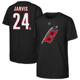 Seth Jarvis Carolina Hurricanes - Youth Player Name & Number T-Shirt Black