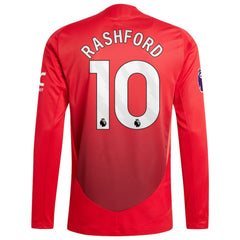 Marcus Rashford Manchester United 2024/25 Home Long Sleeve Player Jerseys - Red
