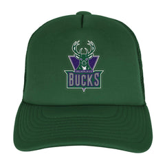 Mitchell & Ness - Milwaukee Bucks Youth Core Evergreen Trucker Adjustable Hat - Hunter Green