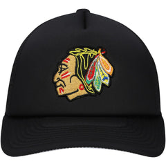 Chicago Blackhawks Mitchell & Ness Youth Core Trucker Adjustable Hat Black