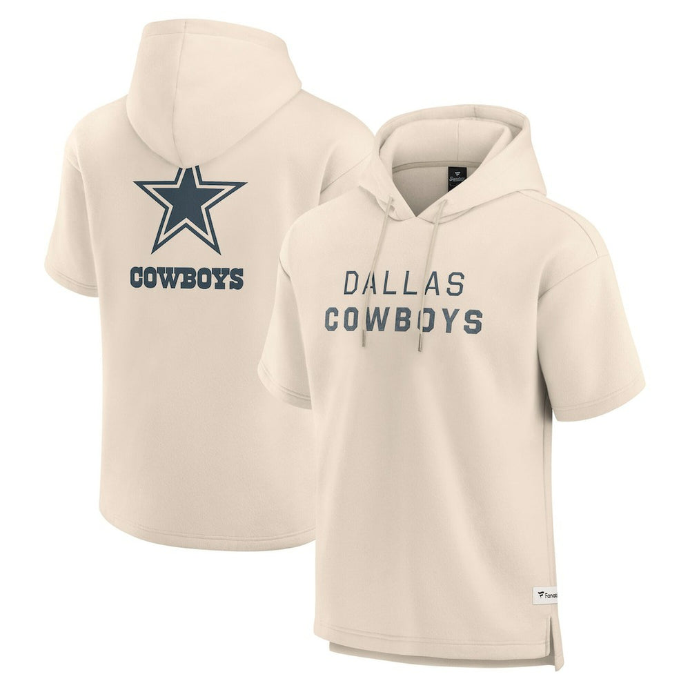 Dallas Cowboys Elements Future Ground Lettering Short Sleeve Pullover Hoodie Cream - Fanatics