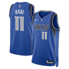 Nike - Kyrie Irving Dallas Mavericks Unisex Badge Swingman Replica Jersey - Icon Editi- Blue