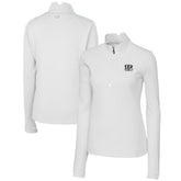 Cincinnati Bengals Cutter & Buck Women's Traverse Stretch DryTec Quarter-Zip Top White - NFL