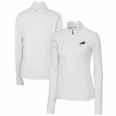 Buffalo Bills Cutter & Buck Women's Traverse Stretch DryTec Quarter-Zip Top White - NFL