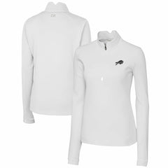 Buffalo Bills Cutter & Buck Women's Traverse Stretch DryTec Quarter-Zip Top White - NFL