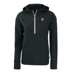 Minnesota Vikings Cutter & Buck Women's Daybreak Eco Recycled Half-Zip Hoodie Black - NFL