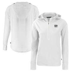 Cincinnati Bengals Cutter & Buck Women's Daybreak Eco Recycled Half-Zip Hoodie White - NFL