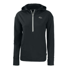 Denver Broncos Cutter & Buck Women's Daybreak Eco Recycled Half-Zip Hoodie Black - NFL