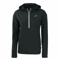 Detroit Lions Cutter & Buck Women's Daybreak Eco Recycled Half-Zip Hoodie Black - NFL