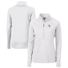 Minnesota Vikings Cutter & Buck Women's Adapt Eco Knit Stretch Recycled Half-Zip Pullover Top White - NFL