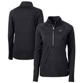 Detroit Lions Cutter & Buck Women's Adapt Eco Knit Stretch Recycled Half-Zip Pullover Top Black - NFL