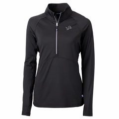 Detroit Lions Cutter & Buck Women's Adapt Eco Knit Stretch Recycled Half-Zip Pullover Top Black - NFL