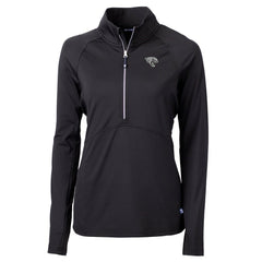 Jacksonville Jaguars Cutter & Buck Women's Adapt Eco Knit Stretch Recycled Half-Zip Pullover Top Black - NFL