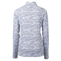 Minnesota Vikings Cutter & Buck Women's Traverse Camo Print Stretch Tri-Blend Quarter-Zip Top Gray - NFL
