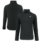 Miami Dolphins Cutter & Buck Women's Coastline Epic Comfort Eco Recycled Funnel Neck Pullover Sweatshirt Black - NFL