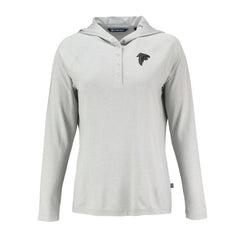Atlanta Falcons Cutter & Buck Women's Coastline Epic Comfort Eco Recycled Long Sleeve Hoodie T-Shirt Gray - NFL