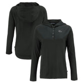 Denver Broncos Cutter & Buck Women's Coastline Epic Comfort Eco Recycled Long Sleeve Hoodie T-Shirt Black - NFL