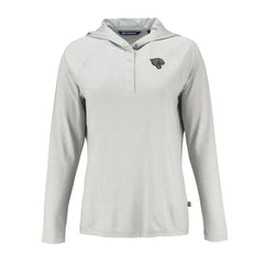 Jacksonville Jaguars Cutter & Buck Women's Coastline Epic Comfort Eco Recycled Long Sleeve Hoodie T-Shirt Gray - NFL