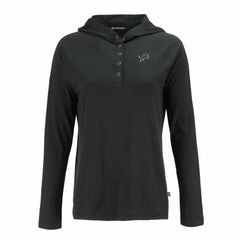 Detroit Lions Cutter & Buck Women's Coastline Epic Comfort Eco Recycled Long Sleeve Hoodie T-Shirt Black - NFL