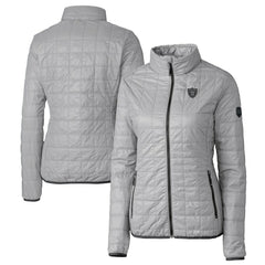 Las Vegas Raiders Cutter & Buck Women's Rainier PrimaLoft Eco Insulated Full-Zip Puffer Jacket Gray - NFL