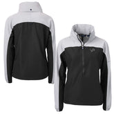 Detroit Lions Cutter & Buck Women's Charter Eco Recycled Half-Zip Hoodie Anorak Jacket Black/Gray - NFL