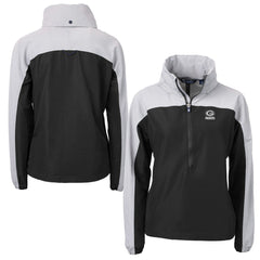 Green Bay Packers Cutter & Buck Women's Charter Eco Recycled Half-Zip Hoodie Anorak Jacket Black/Gray - NFL