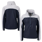 Los Angeles Chargers Cutter & Buck Women's Charter Eco Recycled Half-Zip Hoodie Anorak Jacket Navy/Gray - NFL
