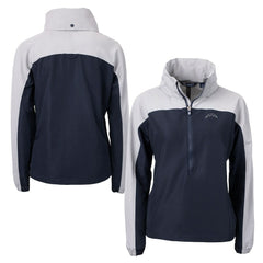 Los Angeles Chargers Cutter & Buck Women's Charter Eco Recycled Half-Zip Hoodie Anorak Jacket Navy/Gray - NFL