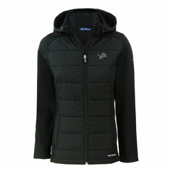 Detroit Lions Cutter & Buck Women's Evoke Hybrid Eco Softshell Recycled Full-Zip Hoodie Jacket Black - NFL