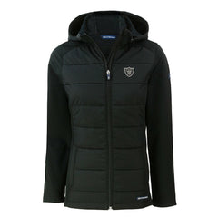 Las Vegas Raiders Cutter & Buck Women's Evoke Hybrid Eco Softshell Recycled Full-Zip Hoodie Jacket Black - NFL