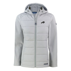 Buffalo Bills Cutter & Buck Women's Evoke Hybrid Eco Softshell Recycled Full-Zip Hoodie Jacket Gray - NFL