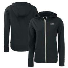 Seattle Seahawks Cutter & Buck Women's Daybreak Eco Recycled Full-Zip Hoodie Black - NFL