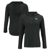 Washington Commanders Cutter & Buck Women's Coastline Epic Comfort Eco Recycled Long Sleeve Hoodie T-Shirt Black - NFL