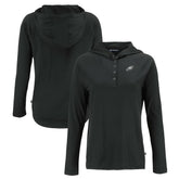 Philadelphia Eagles Cutter & Buck Women's Coastline Epic Comfort Eco Recycled Long Sleeve Hoodie T-Shirt Black - NFL