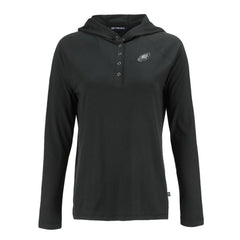 Philadelphia Eagles Cutter & Buck Women's Coastline Epic Comfort Eco Recycled Long Sleeve Hoodie T-Shirt Black - NFL