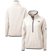 New England Patriots Cutter & Buck Women's Cascade Eco Sherpa Fleece Half-Zip Jacket Oatmeal - NFL