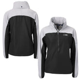 Seattle Seahawks Cutter & Buck Women's Charter Eco Recycled Half-Zip Hoodie Anorak Jacket Black/Gray - NFL