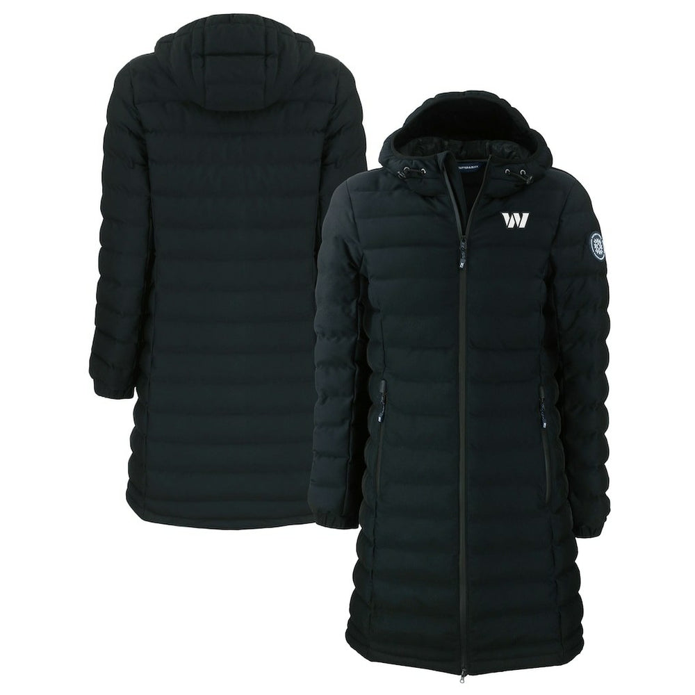 Washington Commanders Cutter & Buck Women's Mission Ridge Repreve Eco Insulated Full-Zip Hoodie Long Puffer Jacket Black - NFL