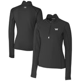 Washington Commanders Cutter & Buck Women's Traverse Stretch DryTec Quarter-Zip Top Black - NFL