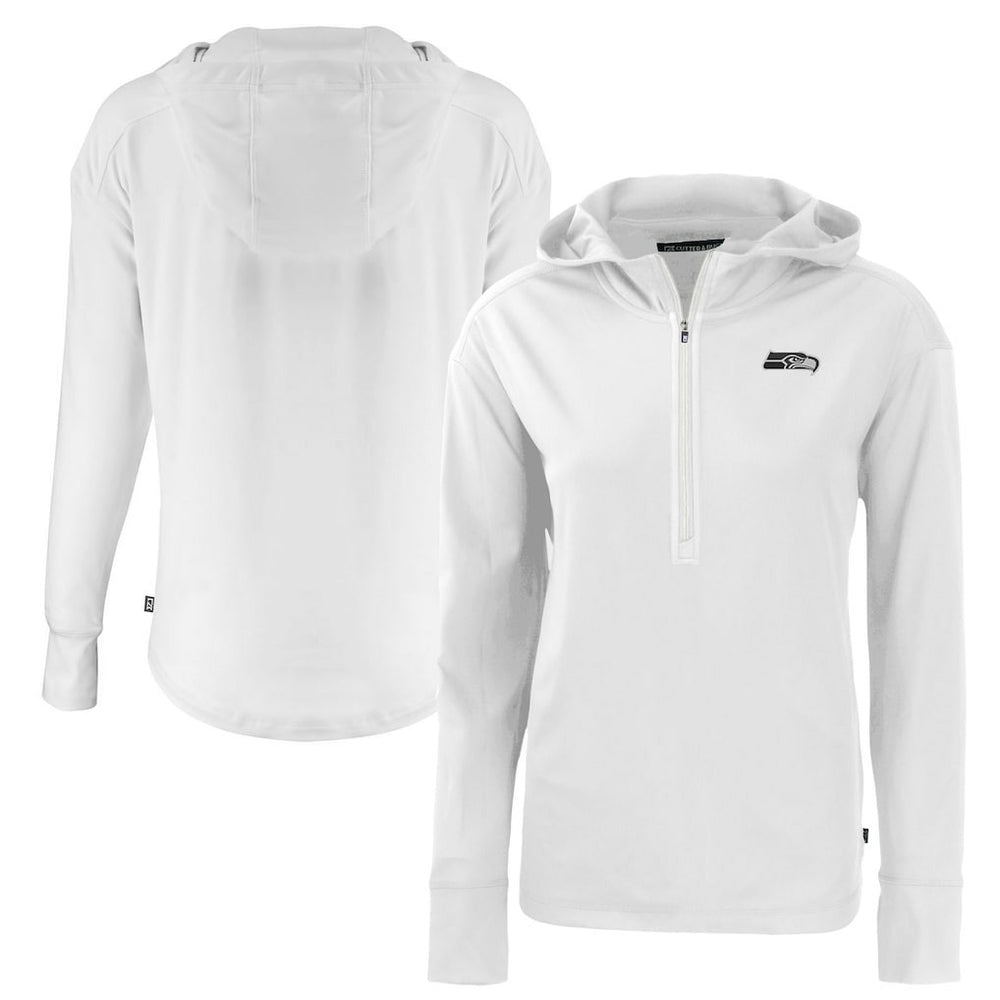 Seattle Seahawks Cutter & Buck Women's Daybreak Eco Recycled Half-Zip Hoodie White - NFL