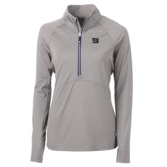 New York Giants Cutter & Buck Women's Adapt Eco Knit Stretch Recycled Raglan Half-Zip Top Gray - NFL