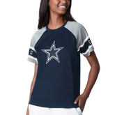 Dallas Cowboys Starter Women's 1st Rounder Color Block Raglan Top Navy - NFL