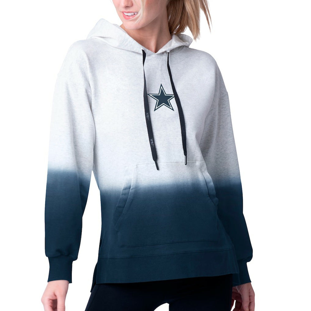 Dallas Cowboys MSX by Michael Strahan Women's Daniela Pullover Hoodie Heather Gray/Navy - NFL