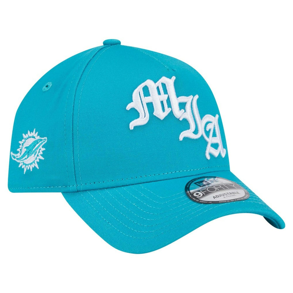 Miami Dolphins New Era Mystic 9FORTY A-Frame Adjustable Hat Aqua - NFL