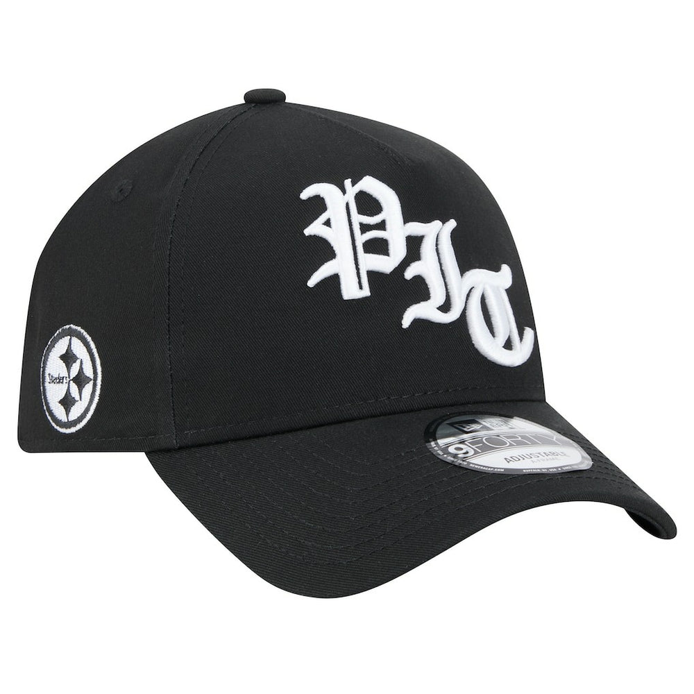 Pittsburgh Steelers New Era Mystic 9FORTY A-Frame Adjustable Hat Black - NFL