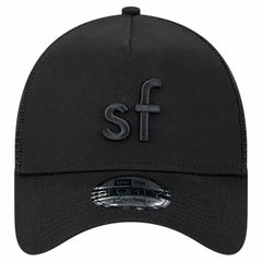 San Francisco 49ers New Era Domain 9FORTY A-Frame Trucker Adjustable Hat Black - NFL